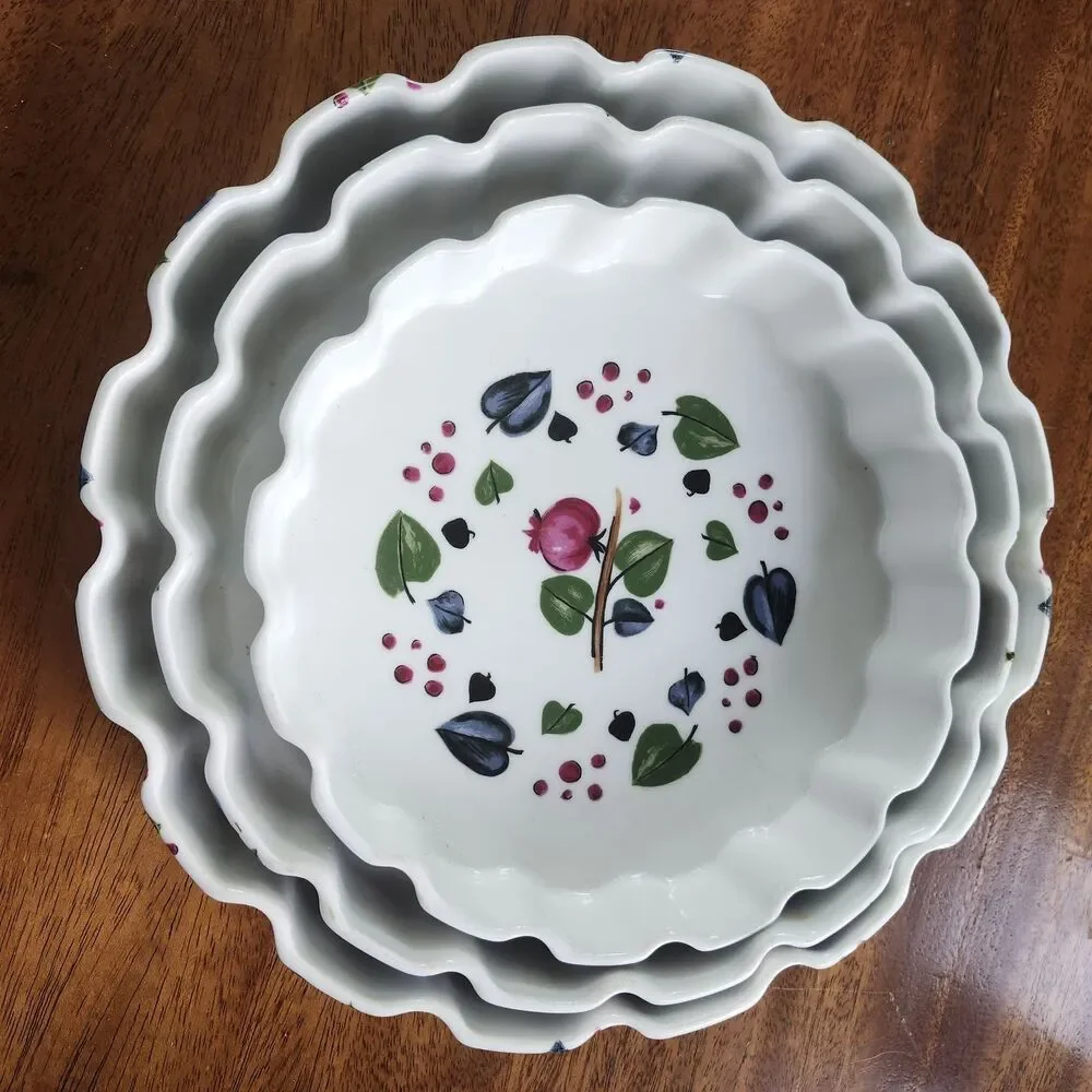 Haviland Limoges France Alumunite Krugier Tart Quiche Baking Dishes Set of 3